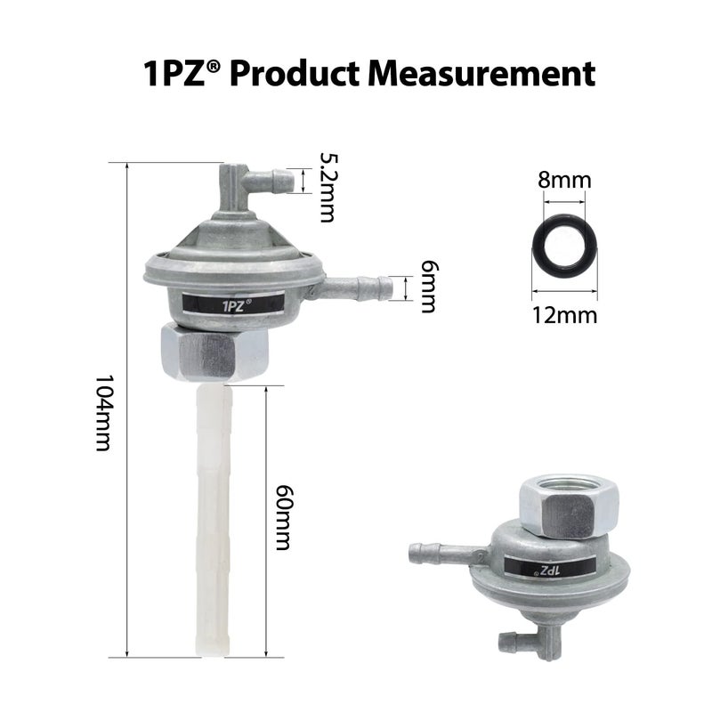 1PZ صمام إغلاق الوقود 1PZ GY1-M14 فراغ 1/4 بوصة 1/4" منفذ خيط M14x1.5 لسكوتير جينوين موبايد بادي 50cc 125cc راتلر 110cc راف هاوس 50cc # P6523000000 - Image 3